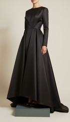Sable Silk Architectural Evening Gown
